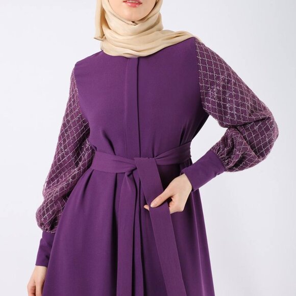 Embroidered Flow Abaya | Purple Size | S/M - NWOT - Picture 3 of 4